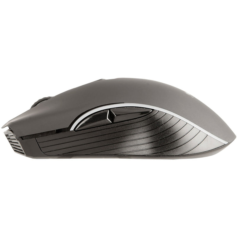 Side profile view of ONLEE wireless mouse showing ergonomic curves and textured grip pattern