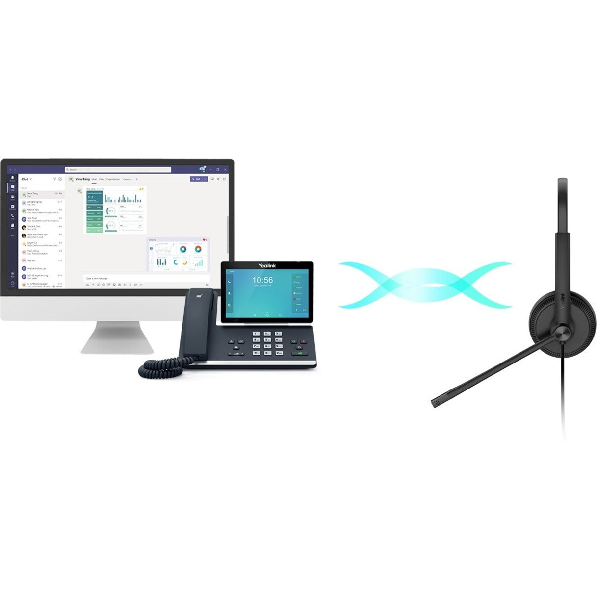 Demonstration of Yealink headset compatibility with Microsoft Teams and Yealink phone systems-alternate-image4