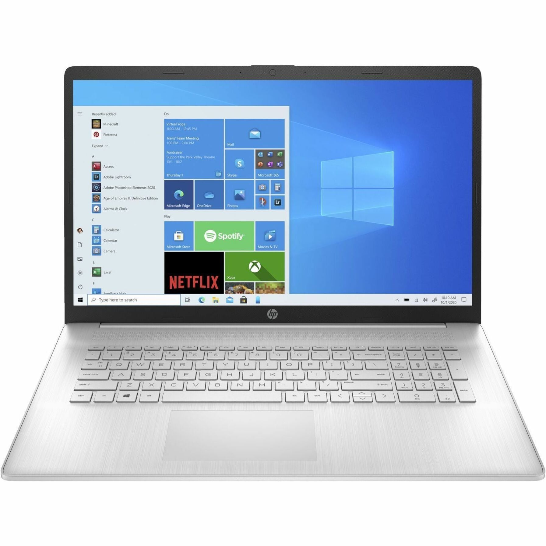 HP Laptop 17-cn0010nr 17.3" Touchscreen Notebook, Intel Core i3 11th Gen, 8GB RAM, 256GB SSD, Natural Silver