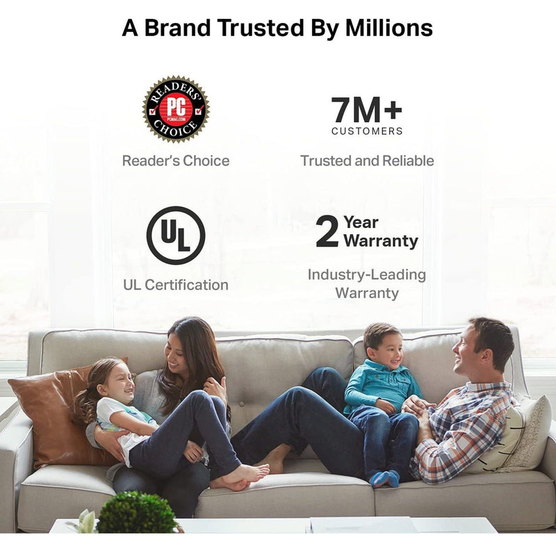 Family enjoying smart home features with certification badges