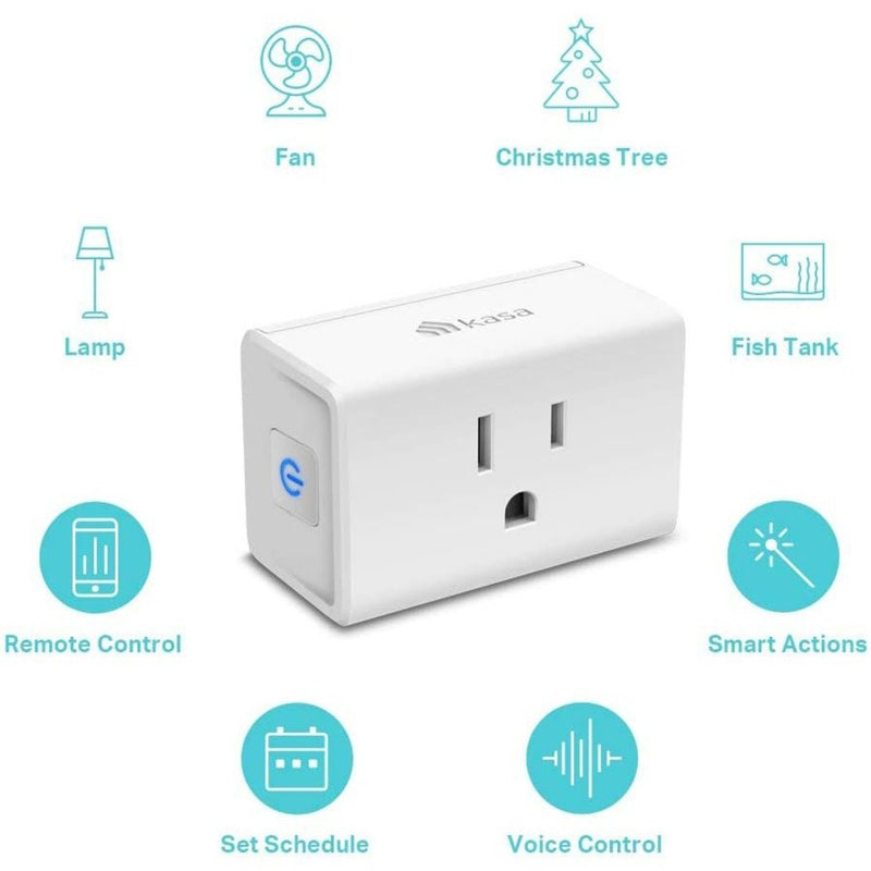 Kasa Smart Plug with icons showing various compatible devices