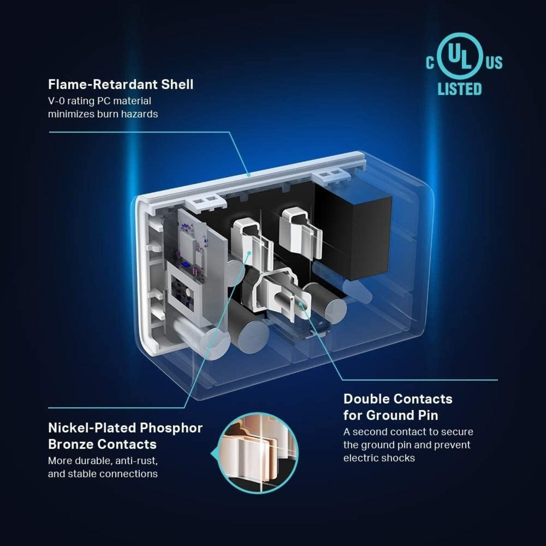 Technical diagram showing safety features of Kasa Smart Plug-alternate-image10