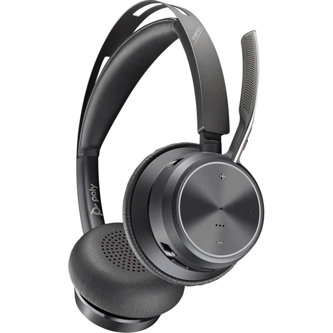 Poly 214432-01 Voyager Focus 2 Headset, Wireless Bluetooth Stereo Headphones with Noise Cancelling and Rotating Microphone