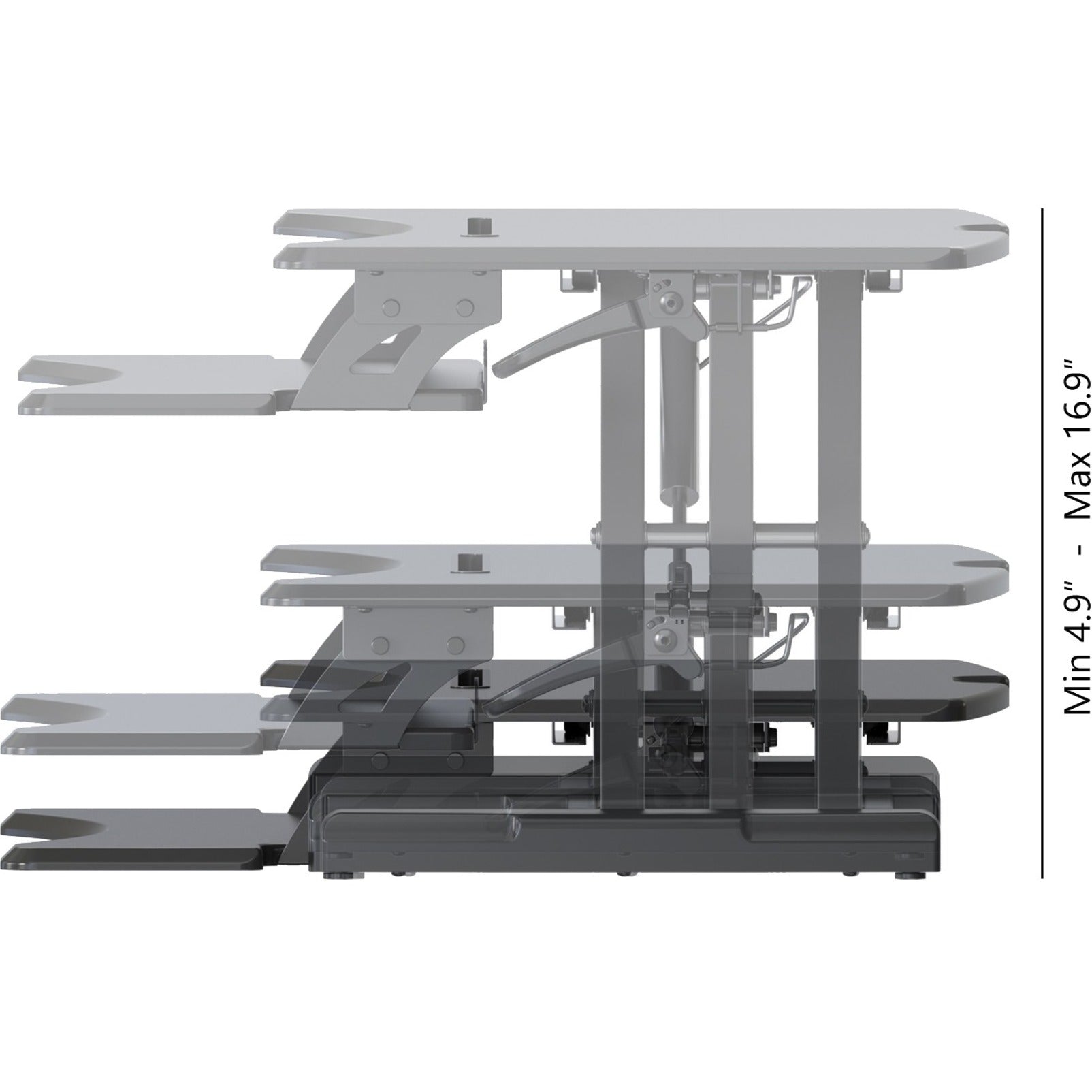 DoubleSight Displays DS-SSD33 Ergonomic Sit Stand Desk Mount, Sturdy, Locking Mechanism, Gas Spring, Height Adjustable