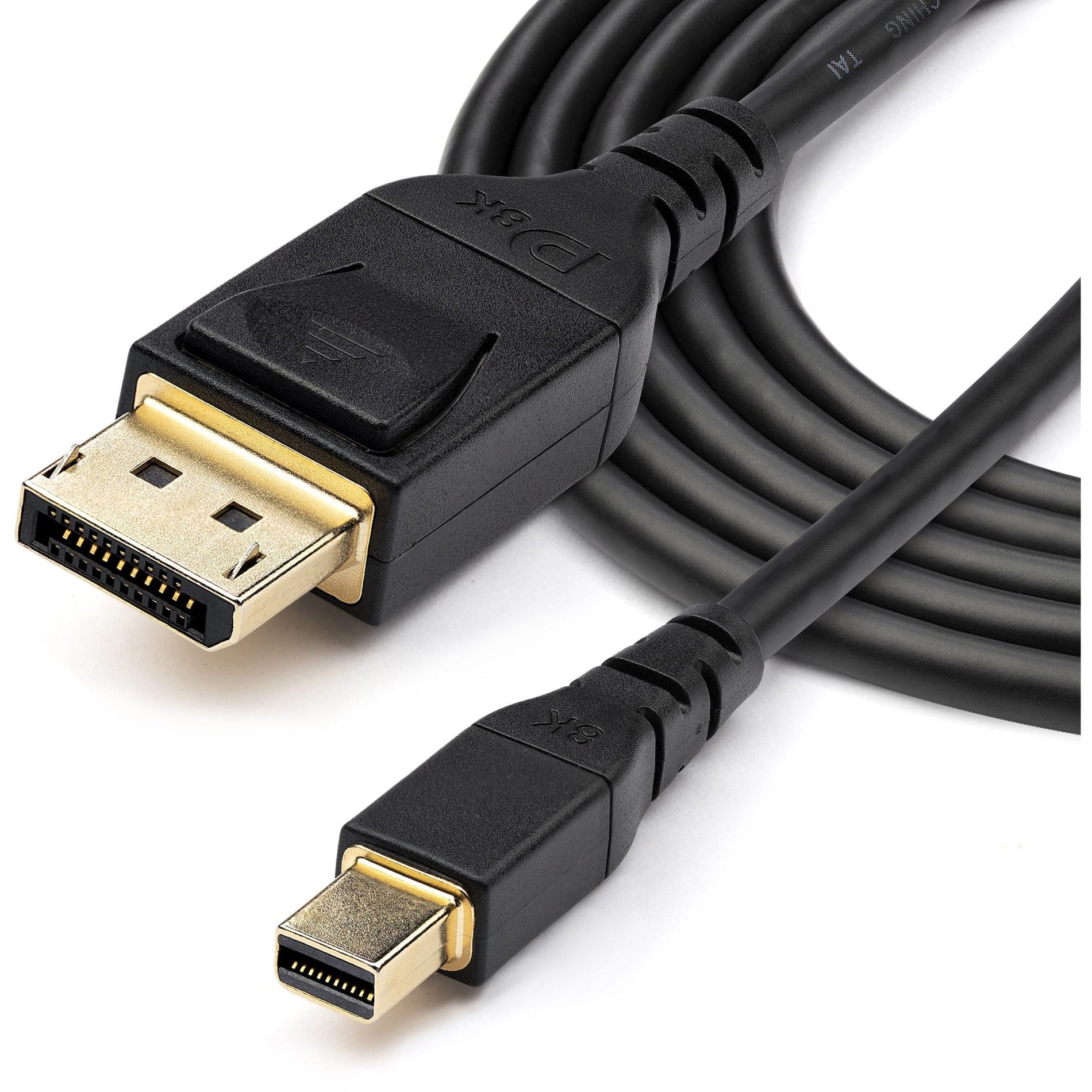 Full length view of DisplayPort cable showing flexible design and both connectors-alternate-image5