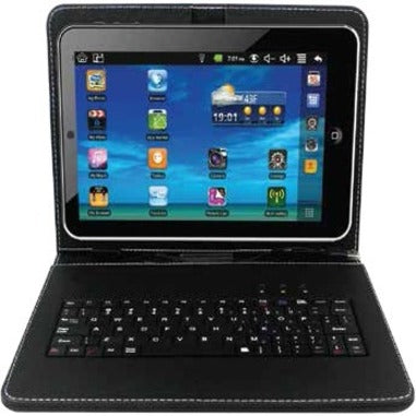 Supersonic SC-310KB 10" Tablet Keyboard and Case, Magnetic Closure, Black Leather