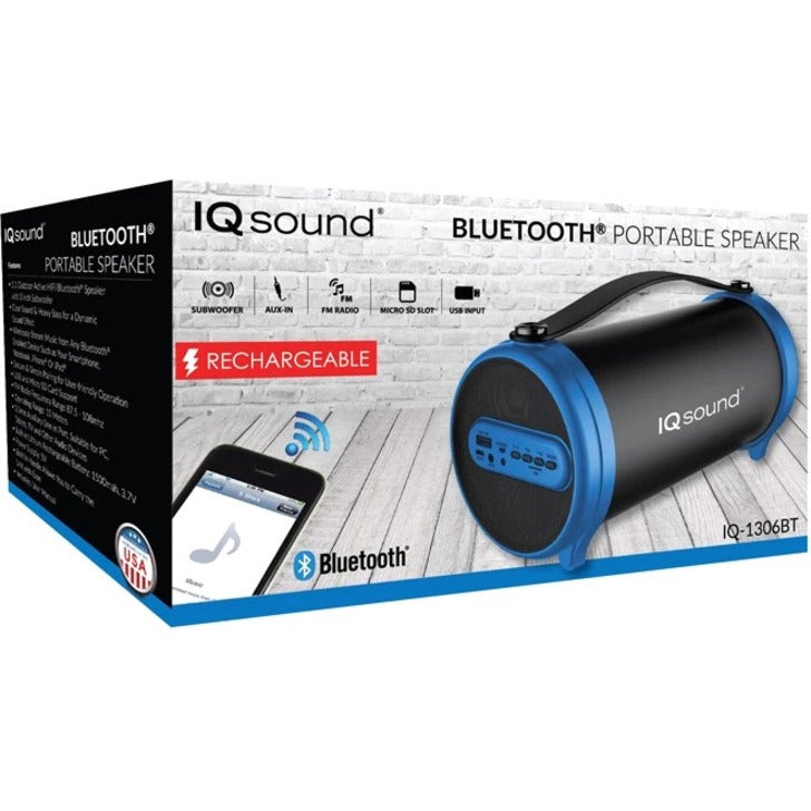 IQ Sound IQ-1525BTBLU Portable Bluetooth Speaker System - 16 W RMS