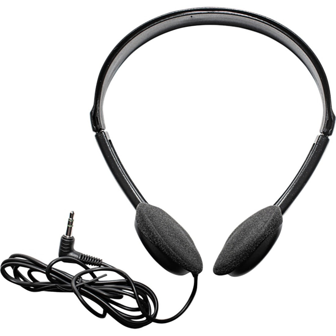 Maxell HP100 black headset with foam ear cushions and 6-foot cable with 3.5mm connector-alternate-image1