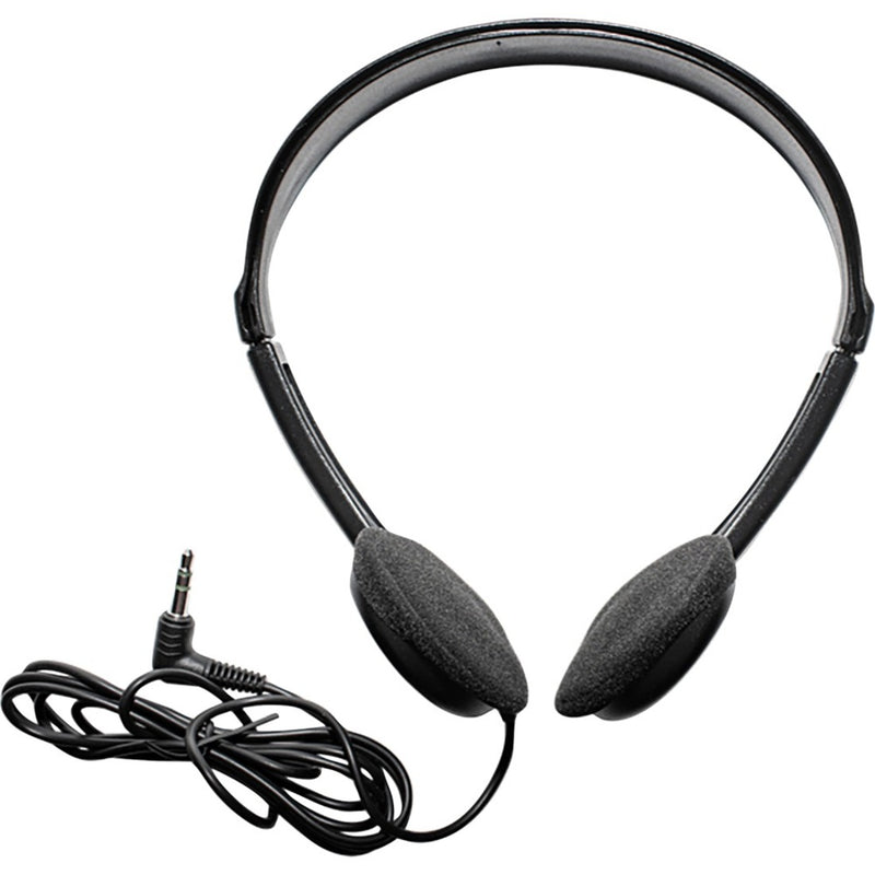 Maxell HP100 black headset with foam ear cushions and 6-foot cable with 3.5mm connector