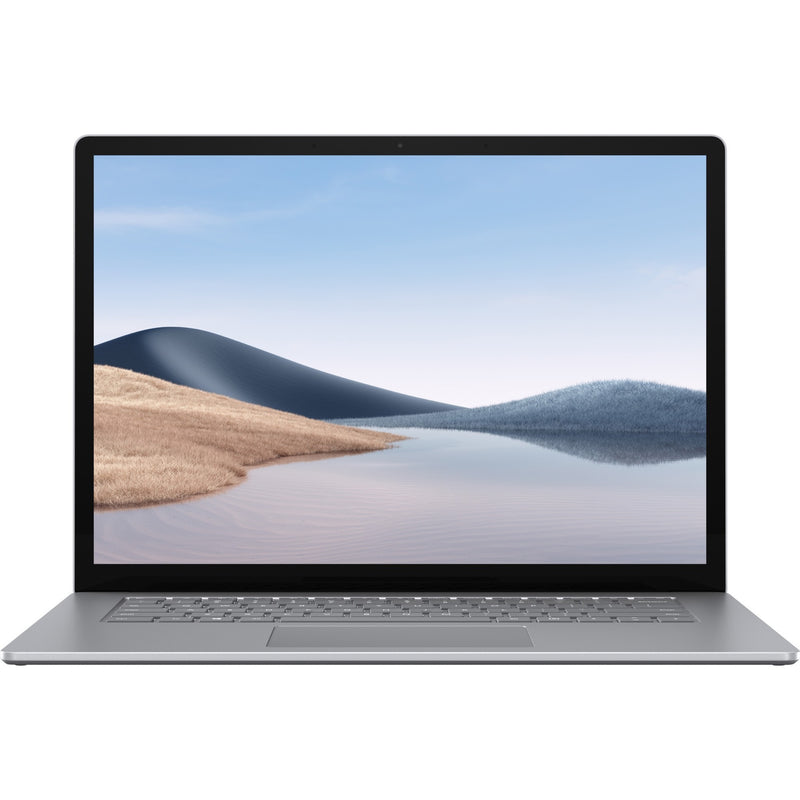 Front view of Surface Laptop 4 displaying scenic mountain wallpaper