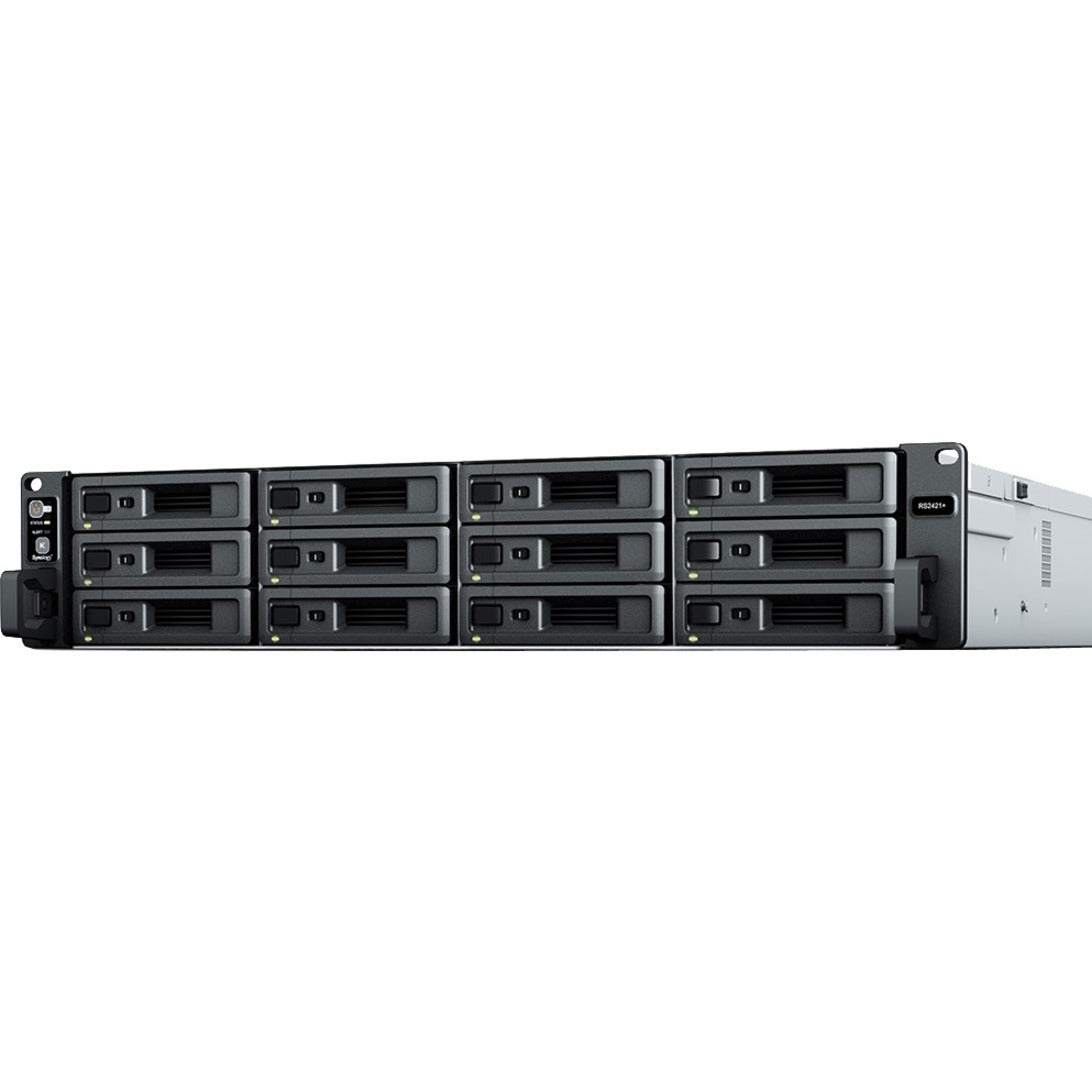 Synology RS2421RP++ RackStation SAN/NAS Storage System, Quad-core Ryzen V1500B, 4GB DDR4, 12-Bay, 2U Rack-mountable