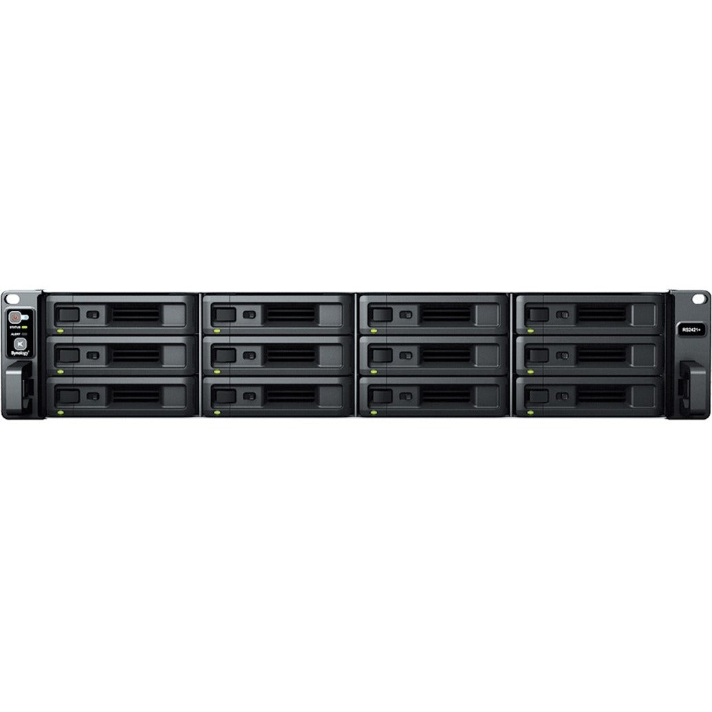 Synology RS2421RP++ RackStation SAN/NAS Storage System, Quad-core Ryzen V1500B, 4GB DDR4, 12-Bay, 2U Rack-mountable