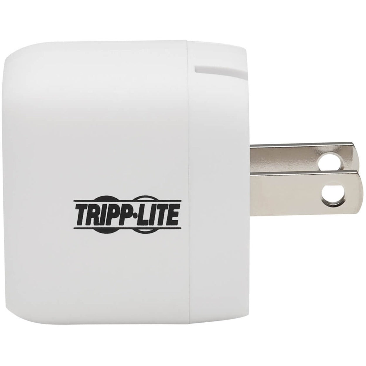 Side view of Tripp Lite USB-C wall charger showing compact design and foldable prongs-alternate-image2