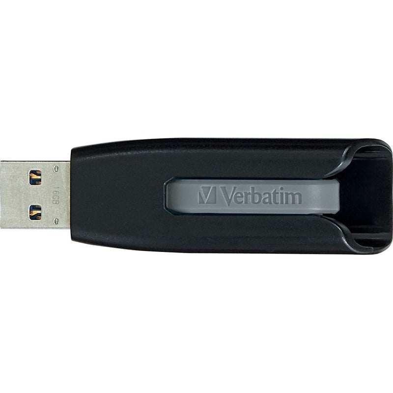 Front view of Verbatim USB drive with gray accent