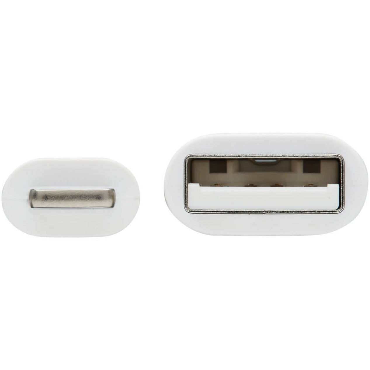 เคเบิลถ่ายโอนข้อมูล Lightning/USB Tripp Lite M100AB-02M-WH Safe-IT ความยาว 6.56 ฟุต สีขาว รับรอง MFI วัสดุต้านเชื้อแบคทีเรีย การกลับด้านได้ ขั้วต่อเคลือบทอง