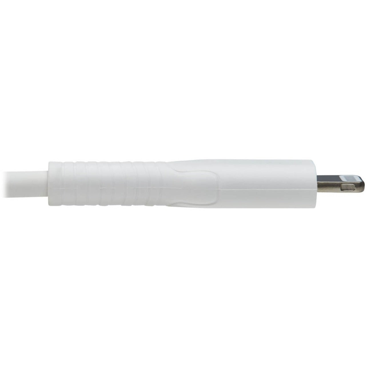 Side view of white Lightning connector showing ergonomic design and strain relief-alternate-image4