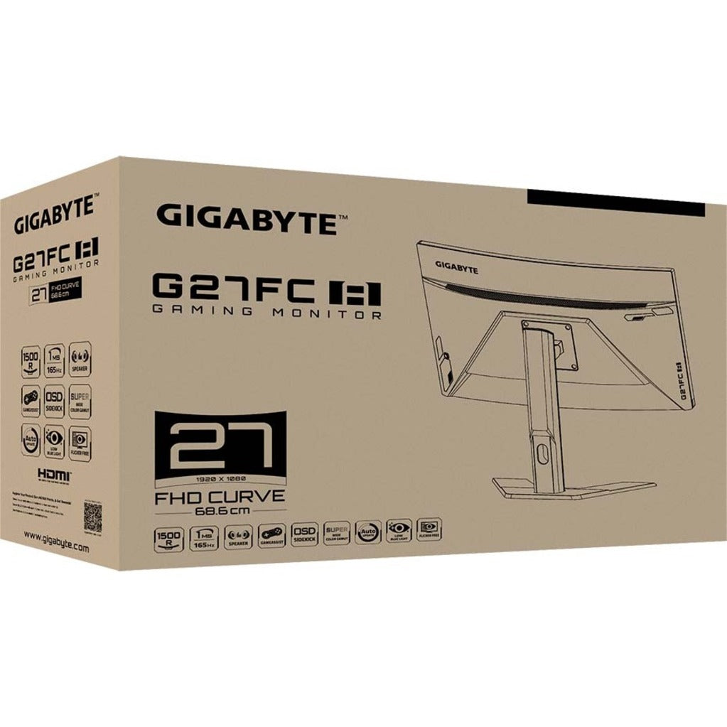 GIGABYTE G27FC A-SA 27" LED Curved FHD FreeSync Monitor with HDR, 170Hz Refresh Rate, 1ms Response Time