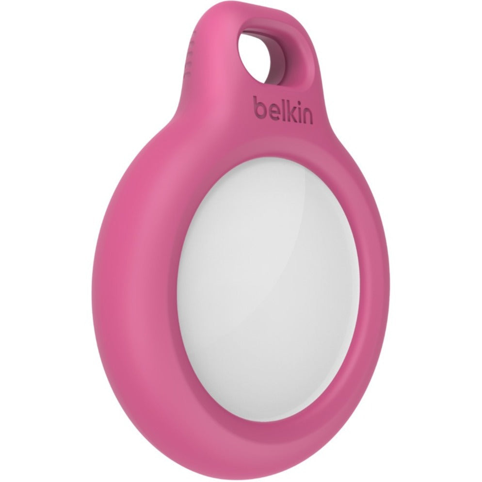 Belkin F8W973BTPNK Support Sécurisé avec Anneau de Clé pour AirTag Rose - Securisé Durable Robuste Protection contre les Rayures Verrouillage à Tourner