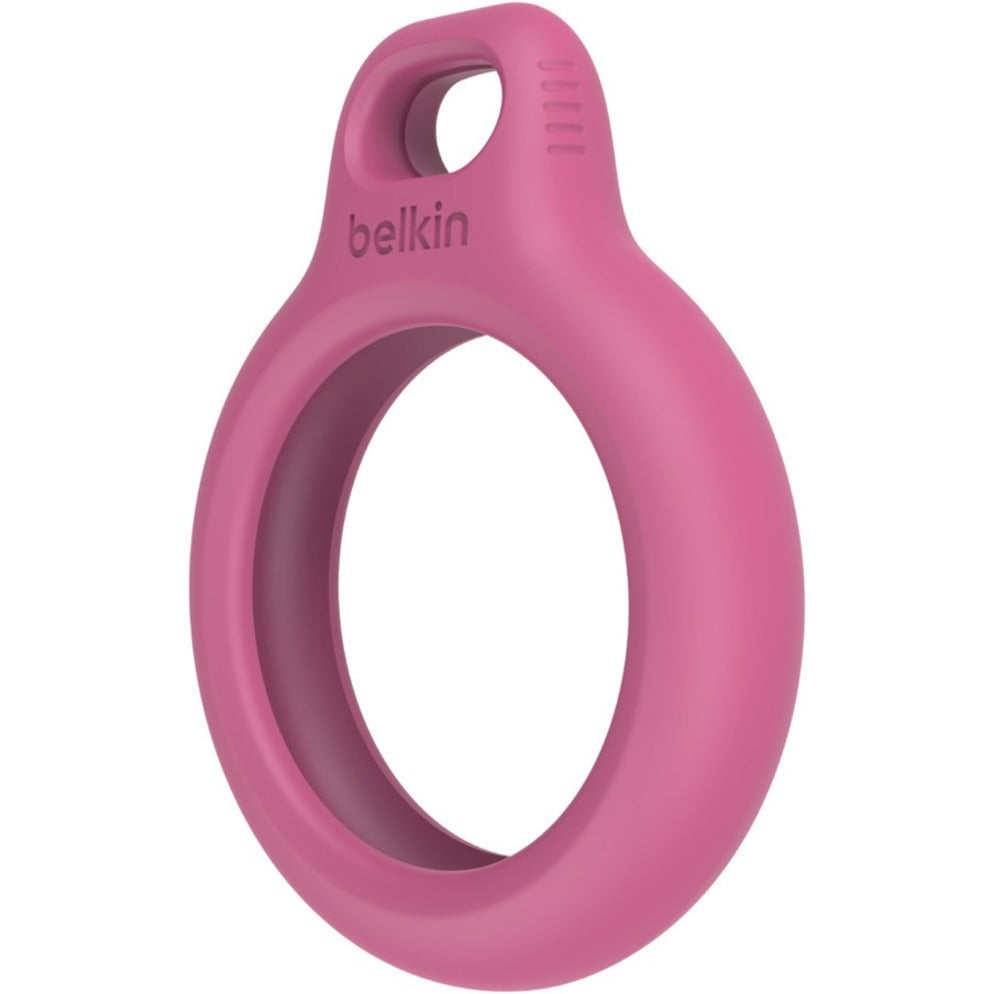 Belkin F8W973BTPNK Support Sécurisé avec Anneau de Clé pour AirTag Rose - Securisé Durable Robuste Protection contre les Rayures Verrouillage à Tourner