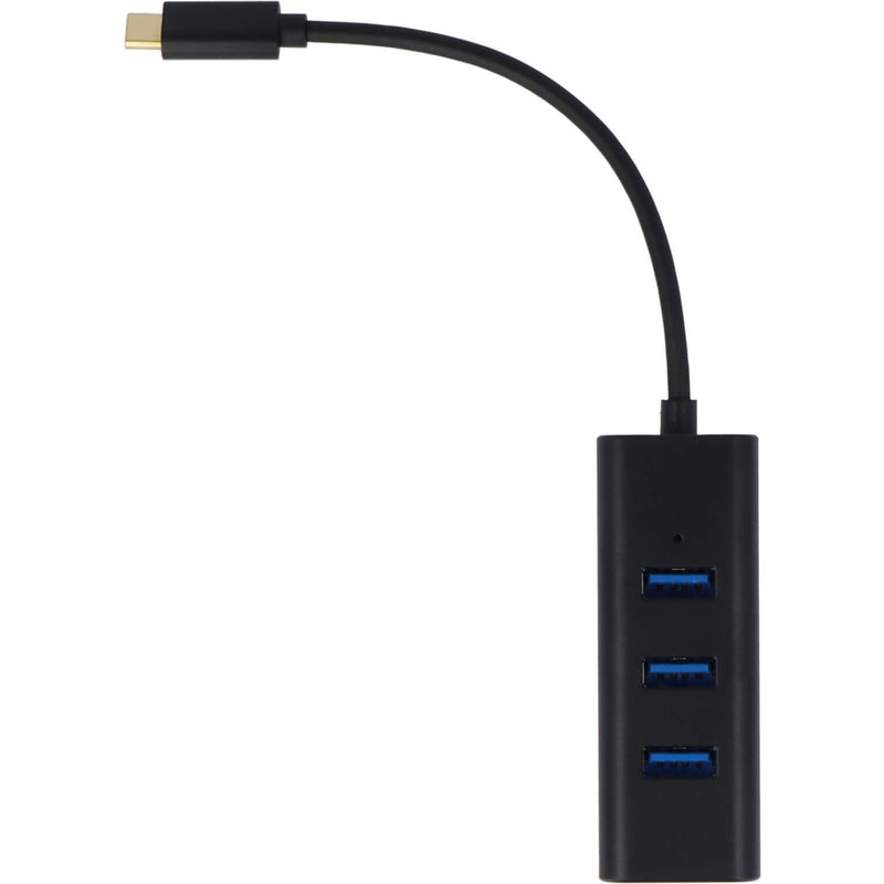 VisionTek USB-C hub with three blue USB 3.0 ports and gold-tipped USB-C connector