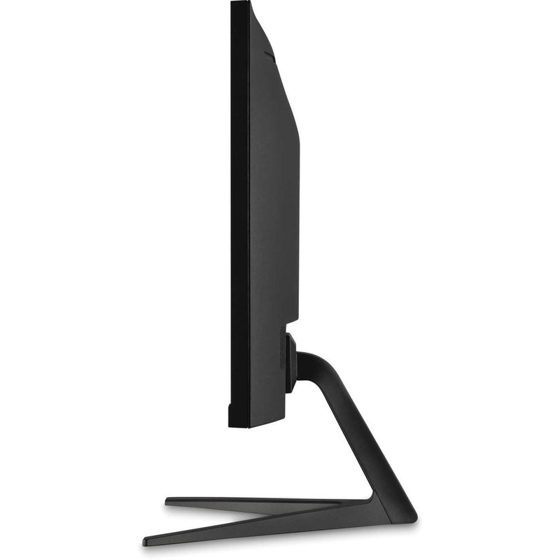 Side profile view of ViewSonic gaming monitor showing slim design and sturdy stand construction