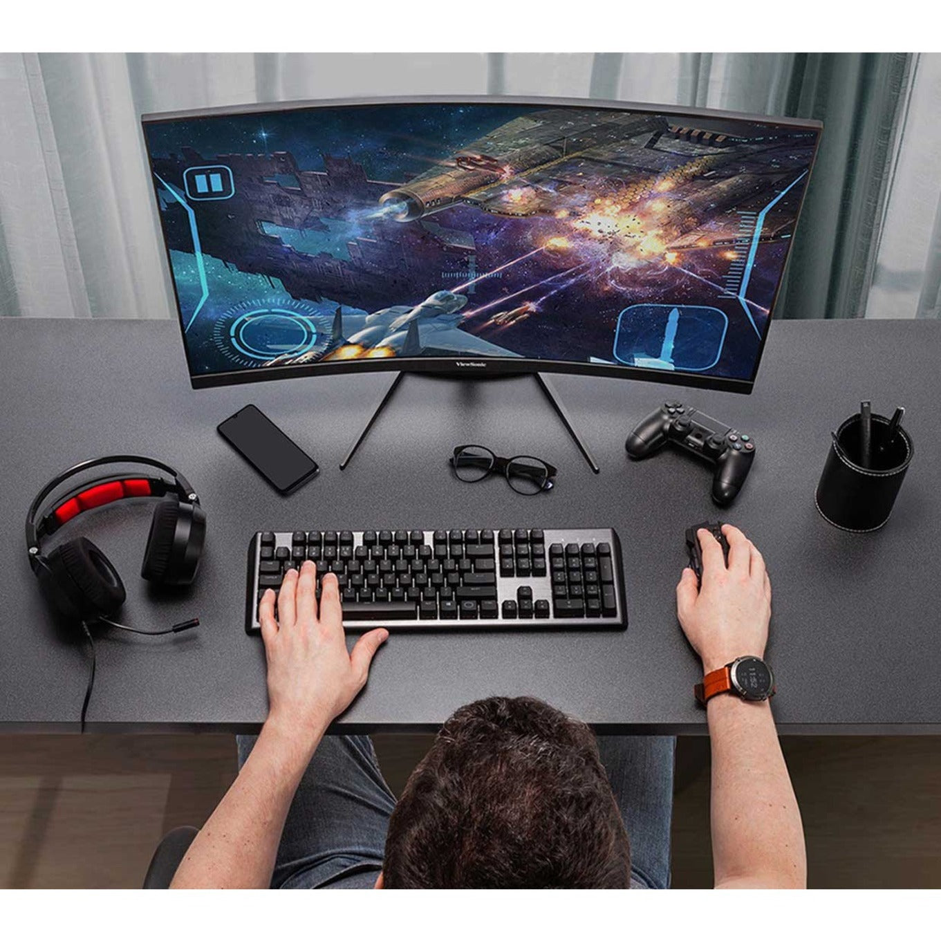 ViewSonic VX3418-2KPC 34" Curved Gaming Monitor 144Hz WQHD Adaptive Sync  ViewSonic VX3418-2KPC 34" Monitor Gaming Melengkung 144Hz WQHD Sinkronisasi Adaptif