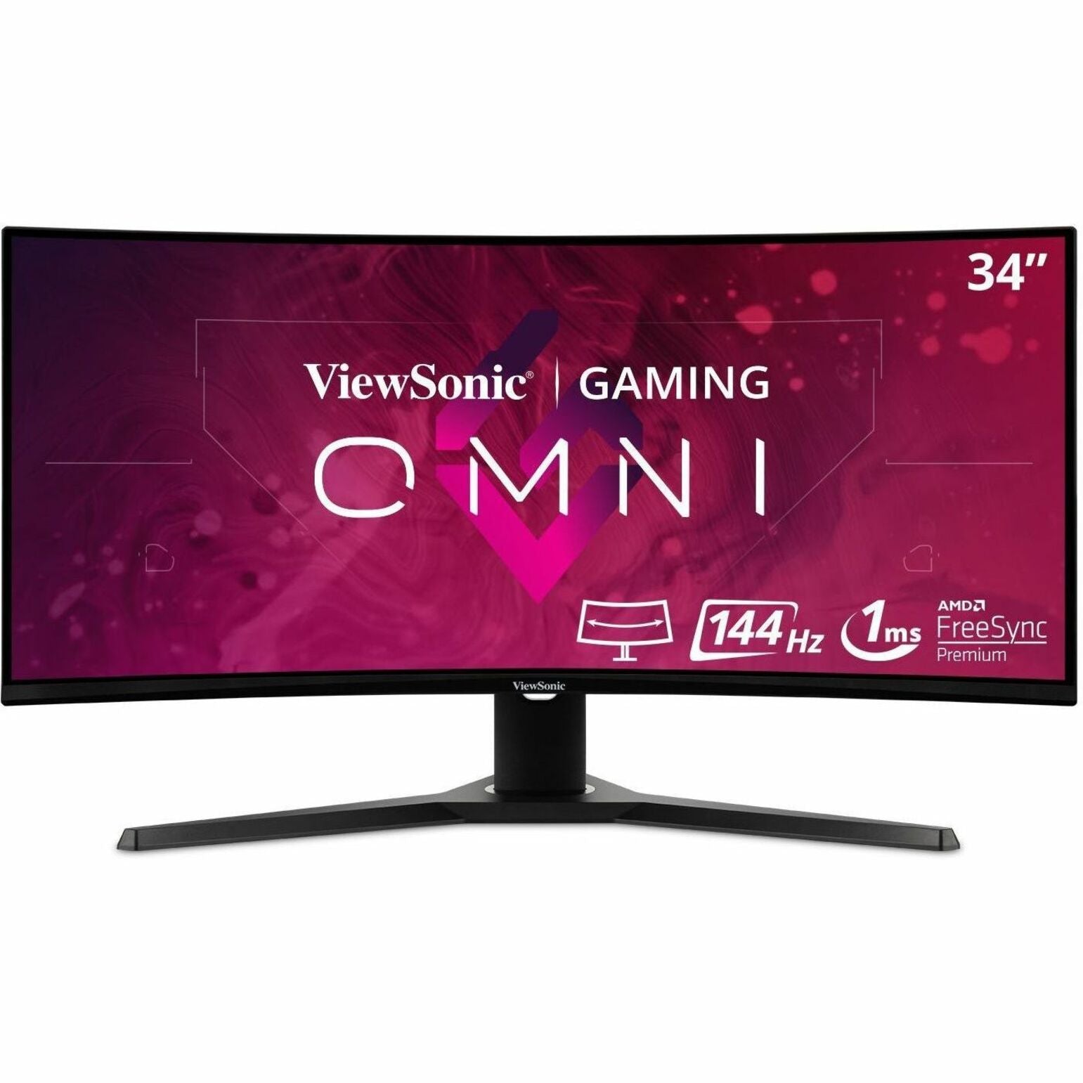 ViewSonic VX3418-2KPC 34" Curved Gaming Monitor, 144Hz, WQHD, Adaptive Sync