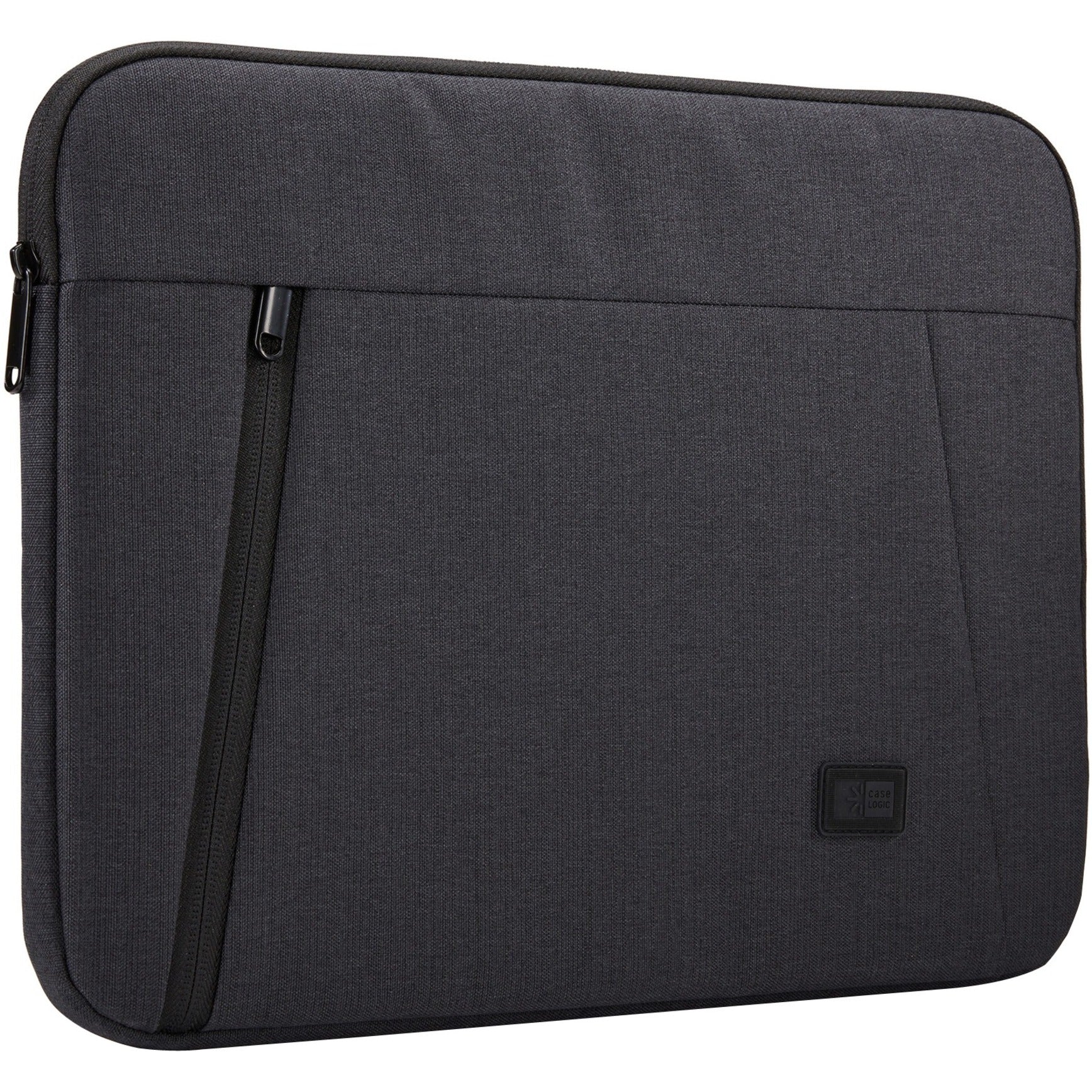 Front view of Case Logic Huxton 14-inch laptop sleeve showing diagonal zip pocket design-alternate-image1