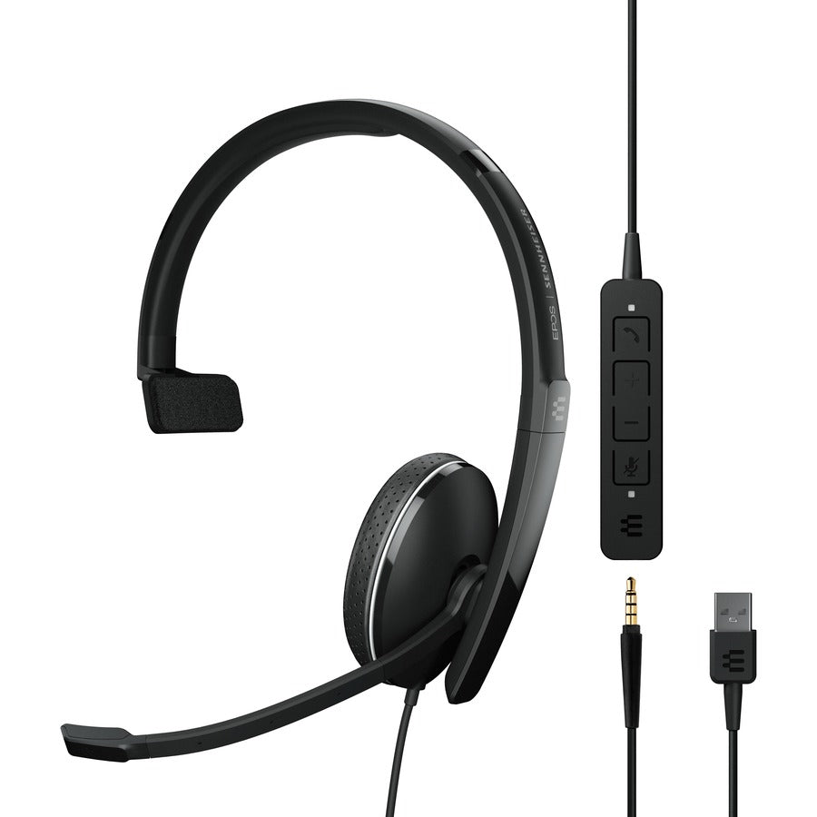 EPOS | SENNHEISER ADAPT 135 USB II Mono Headset, Noise Cancelling Microphone, On-ear Design, USB-C & 3.5mm, Teams Button, Foldable Boom Arm, Lightweight - 1000914 (2 Year Warranty)