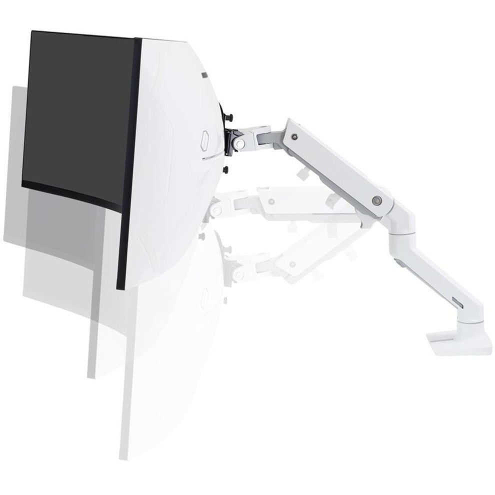 Ergotron 45-647-216 HX Desk Monitor Arm with HD Pivot (White), Adjustable, 42 lb Maximum Load Capacity