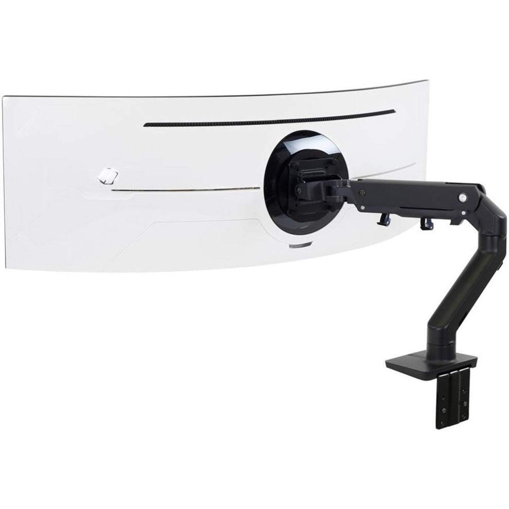 Ergotron 45-647-224 HX Desk Monitor Arm with HD Pivot (White), Matte Black, 360° Rotation, Retractable, Cable Management