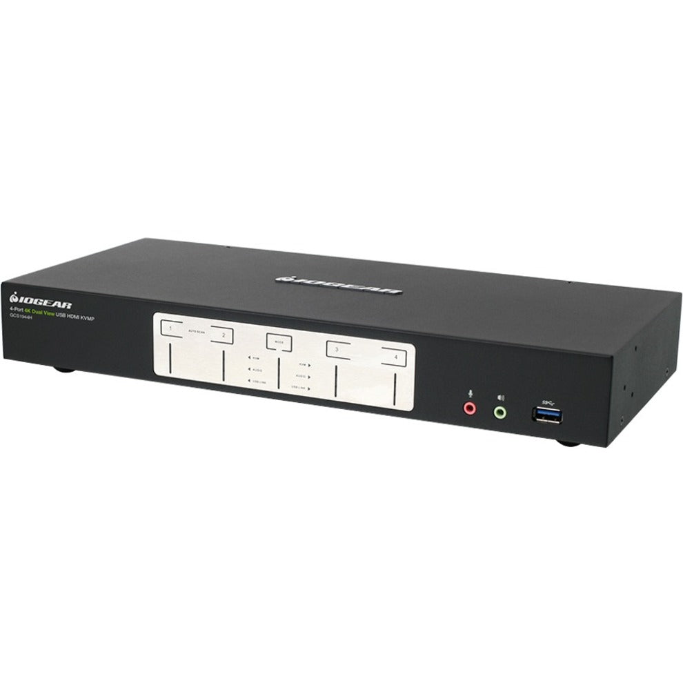IOGEAR GCS1944H 4-Port 4K Dual View KVMP Switch with HDMI, USB 3.0 Hub and Audio - TAA Compliant