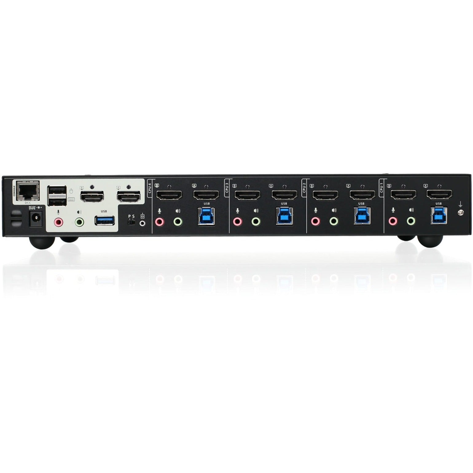 Marca: IOGEAR Interruptor KVMP de 4 puertos y 4K de doble vista con HDMI concentrador USB 3.0 y audio - Cumple con TAA