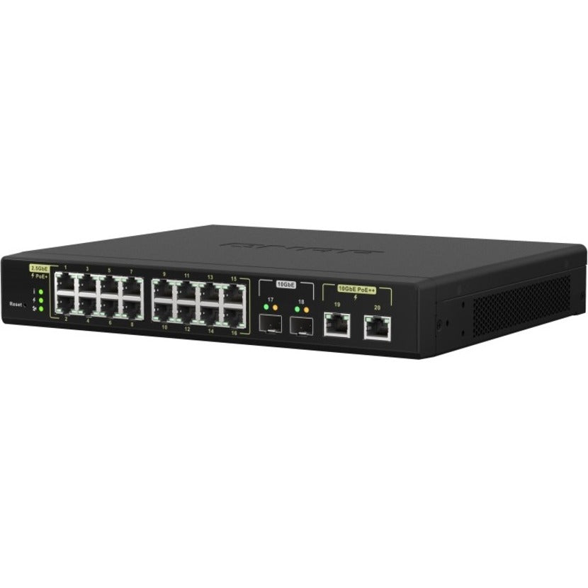 QNAP QSW-M2116P-2T2S-US QSW-M2116P-2T2S Switch Ethernet 18 Portas 10GBase-T 2.5GBase-T 10GBase-X PoE+ e PoE++