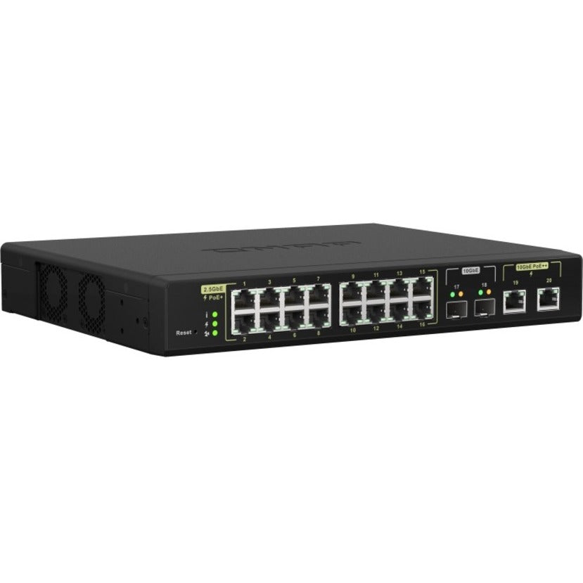 QNAP QSW-M2116P-2T2S-US QSW-M2116P-2T2S Switch Ethernet 18 Portas 10GBase-T 2.5GBase-T 10GBase-X PoE+ e PoE++