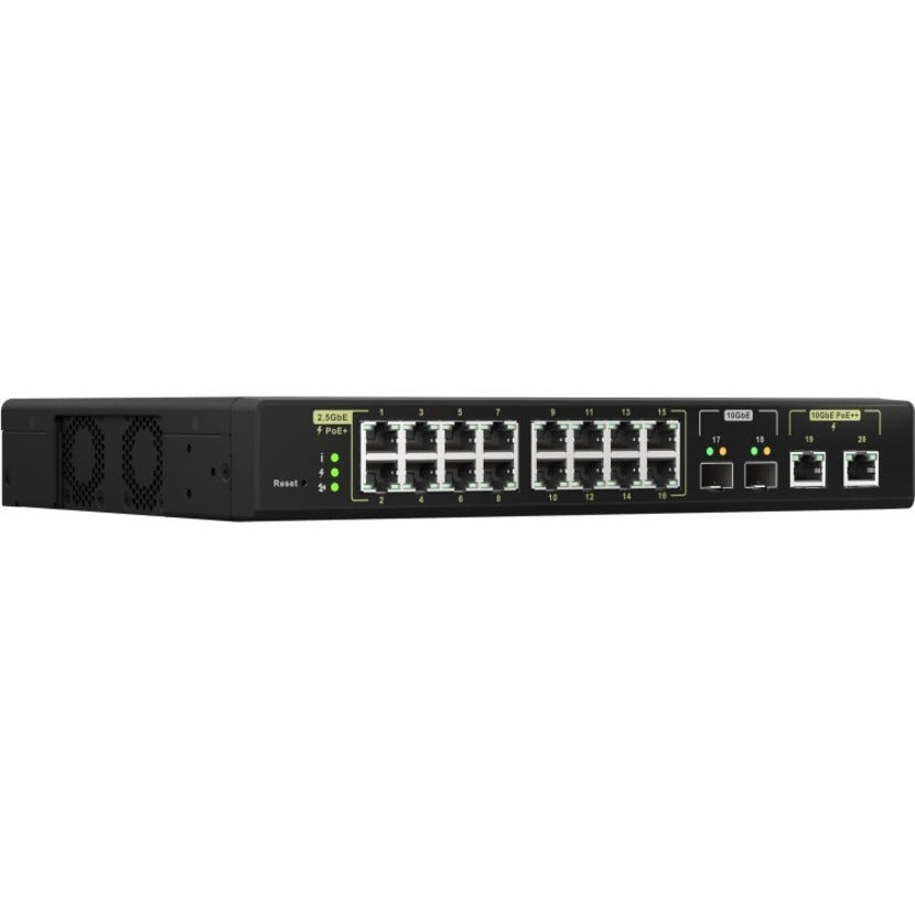 QNAP QSW-M2116P-2T2S-US QSW-M2116P-2T2S Switch Ethernet 18 Portas 10GBase-T 2.5GBase-T 10GBase-X PoE+ e PoE++