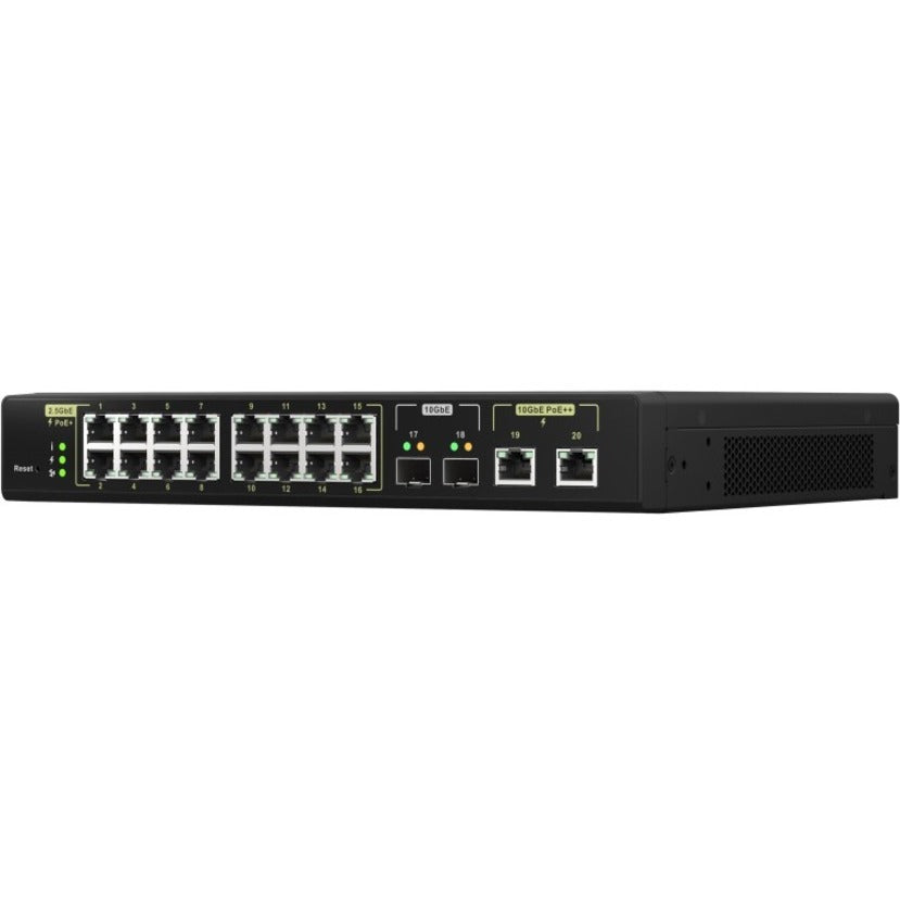 QNAP QSW-M2116P-2T2S-US QSW-M2116P-2T2S Switch Ethernet 18 Portas 10GBase-T 2.5GBase-T 10GBase-X PoE+ e PoE++