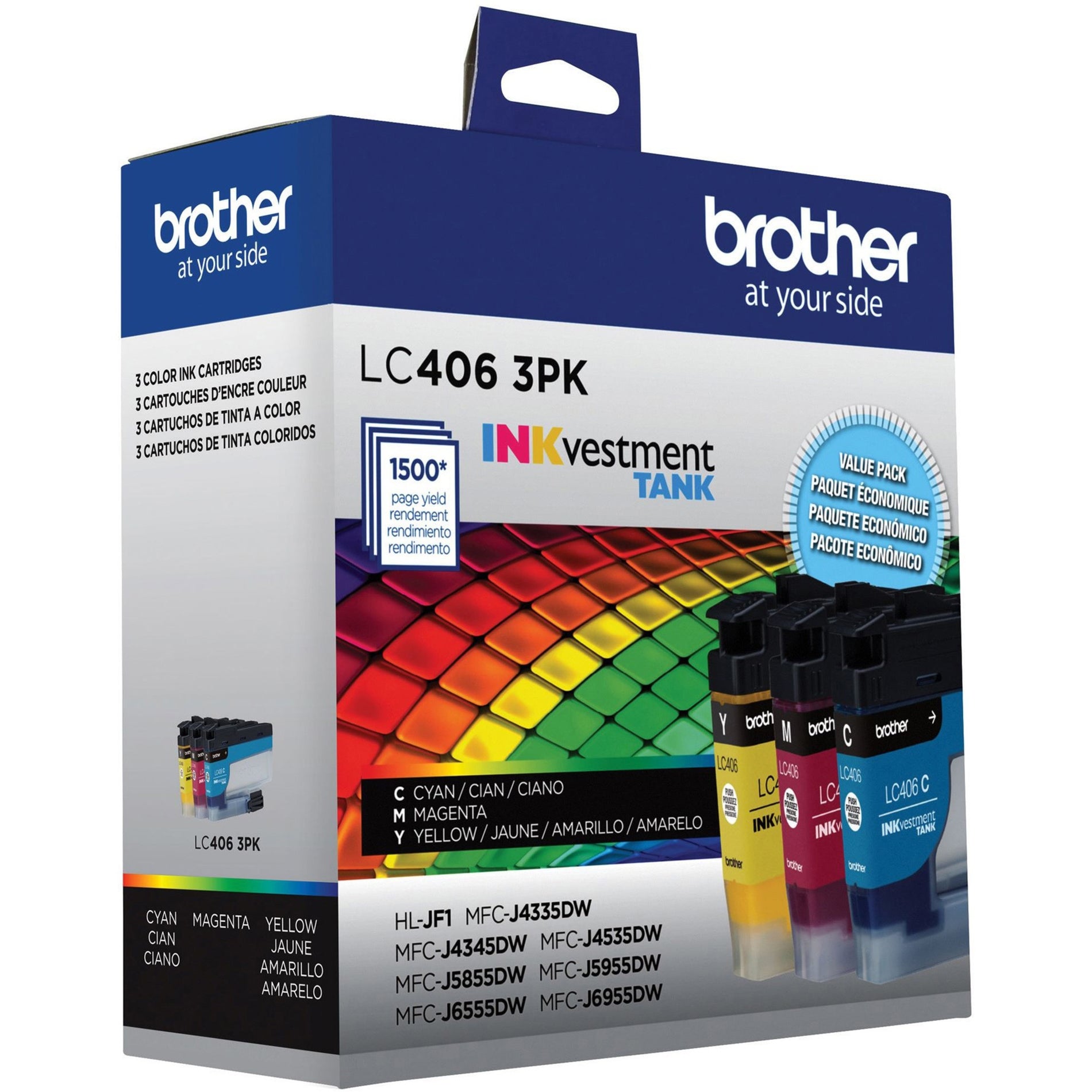 Brother LC4063PKS INKvestment Tank Tintenpatronen 3er Pack Standardausbeute Gelb Cyan Magenta