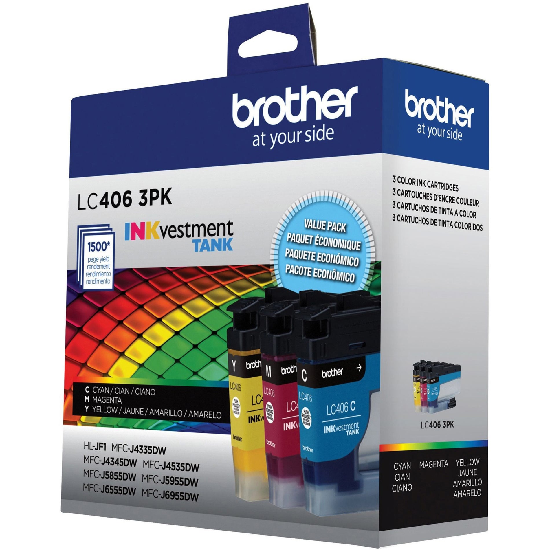 Brother LC4063PKS INKvestment Tank Tintenpatronen 3er Pack Standardausbeute Gelb Cyan Magenta