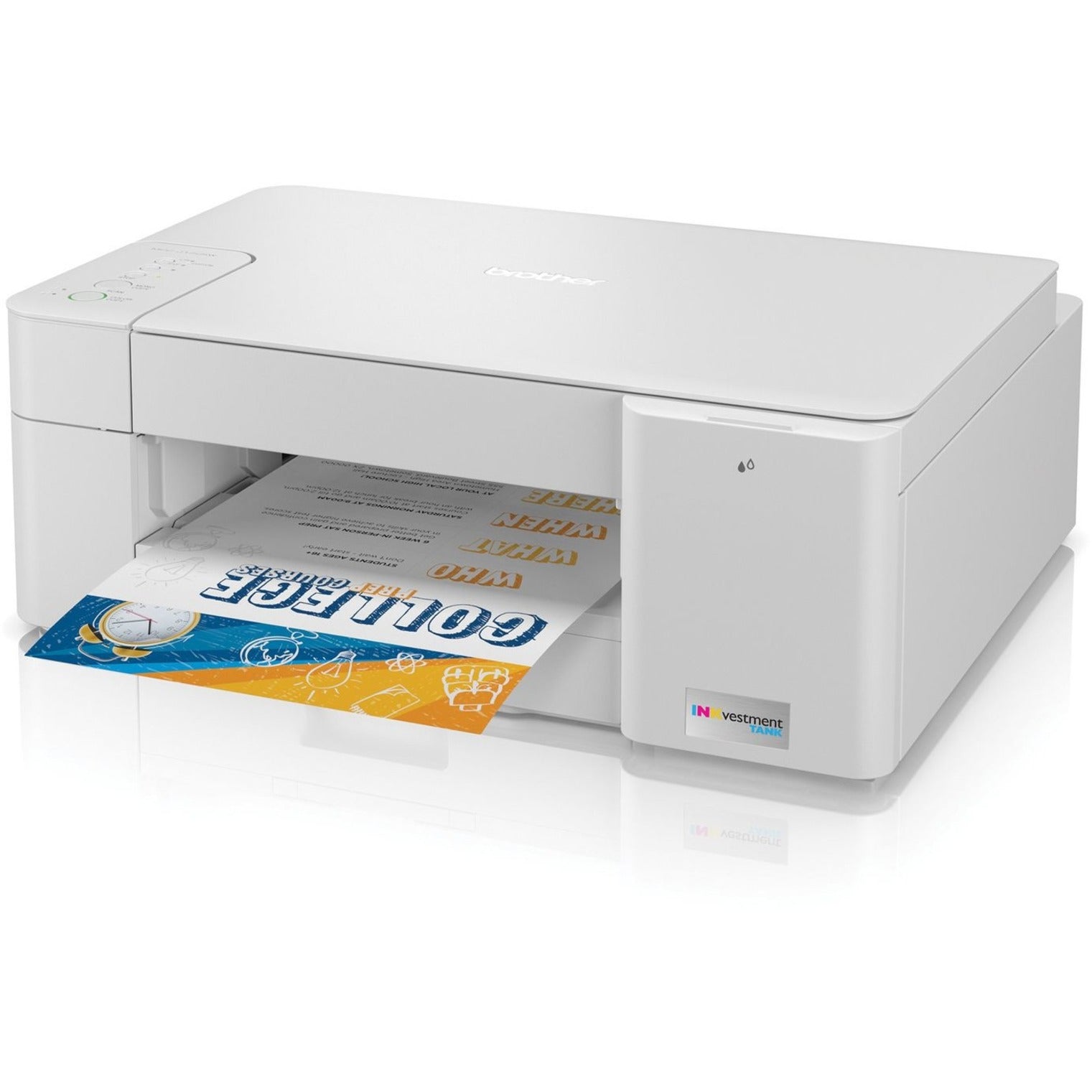 Brother MFCJ1205W INKvestment Tank Printer Draadloze Inktjet Multifunctionele Printer Kleur Flatbedscanner 2 Jaar Beperkte Garantie