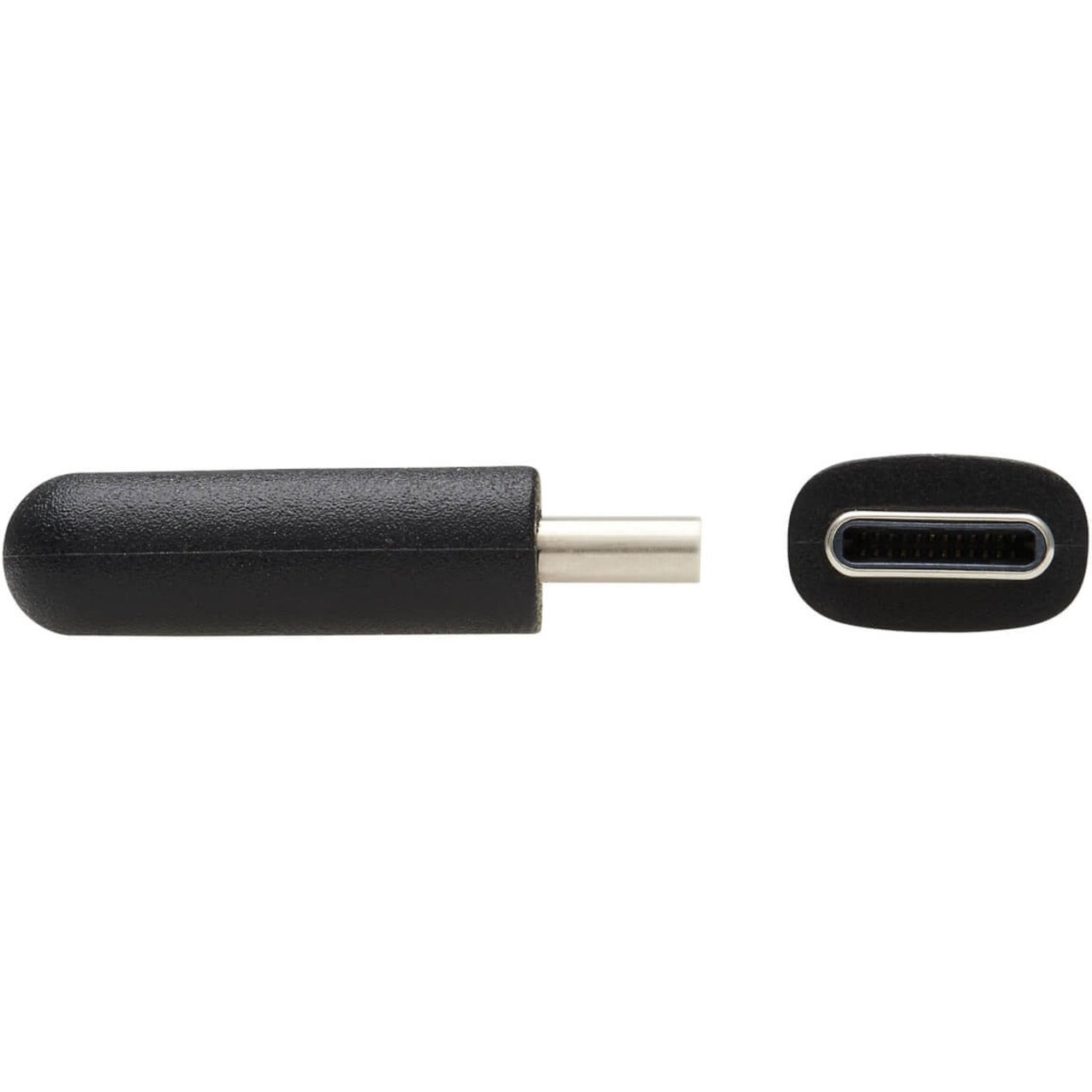 Cable USB-C a USB-C Tripp Lite U040-01M-C-RA M/M Negro 1 m (3.3 pies) Conector en ángulo recto Reversible Entrega de energía USB (USB PD) Carga