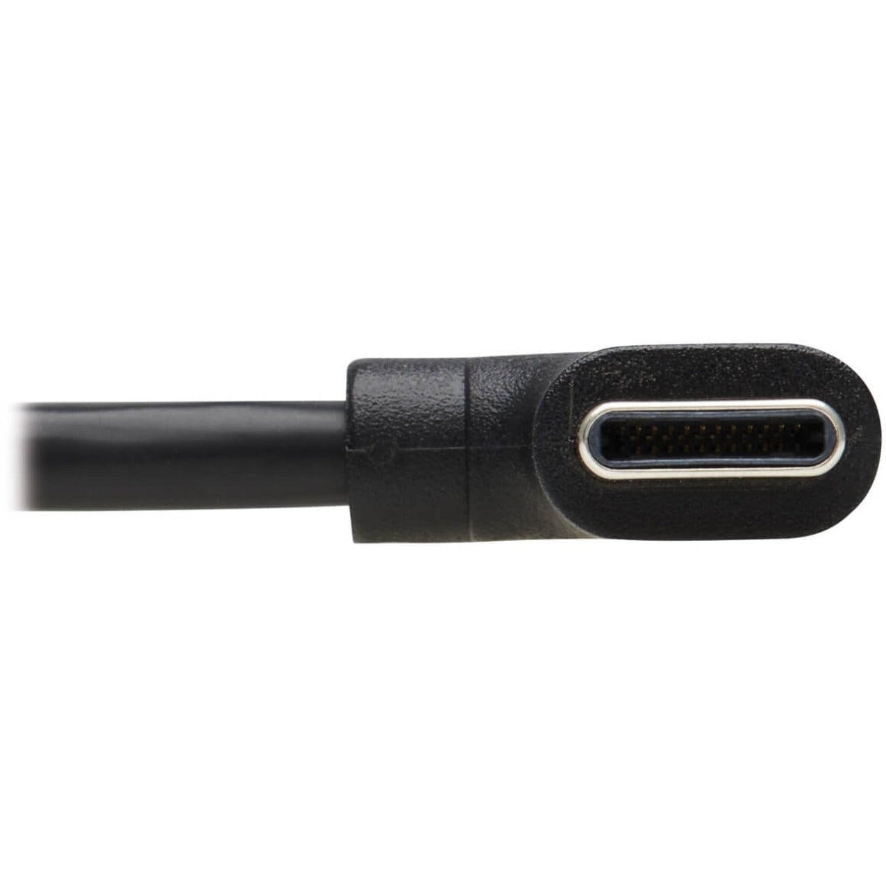 Tripp Lite U040-01M-C-RA Kabel USB-C ke USB-C Jantan/Jantan Hitam 1 m (3.3 ft.) Konektor Sudut Kanan Reversible Pengisian Daya USB (USB PD) Pengisian