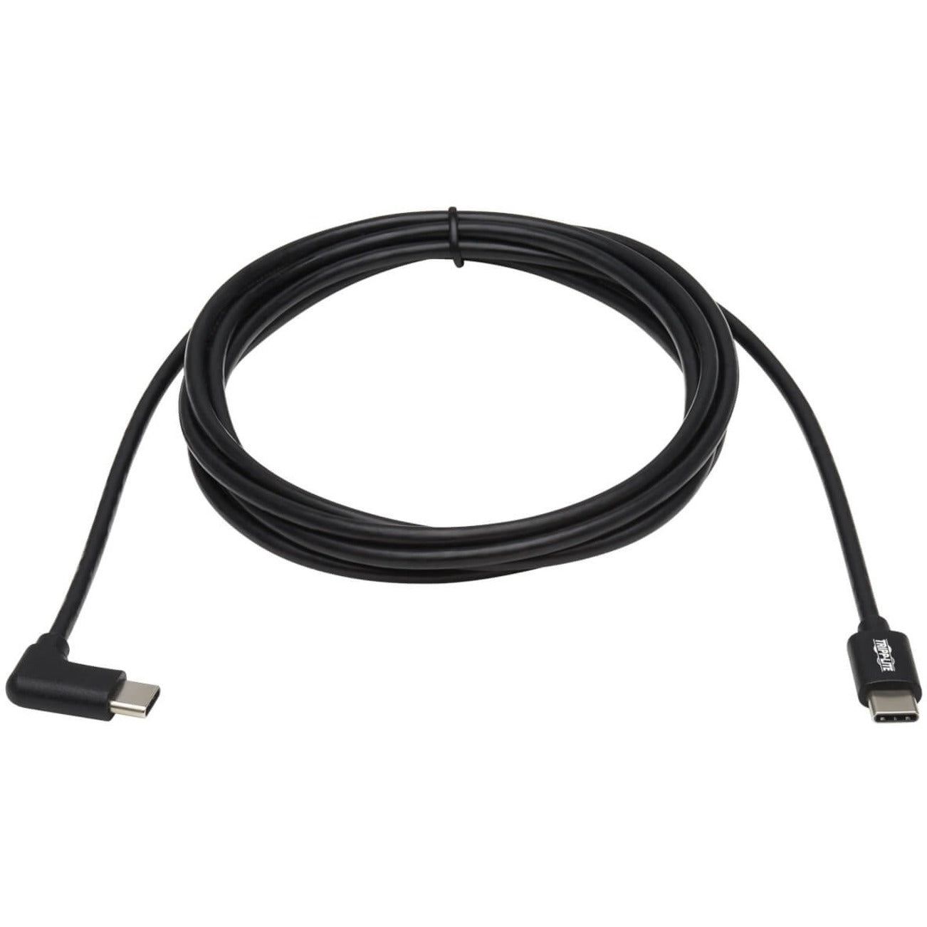 Tripp Lite U040-02M-C-RA USB-C to USB-C Cable M/M Black 2m (6.6 ft.) Right-Angled Connector USB Power Delivery (USB PD) Charging  트립 라이트 U040-02M-C-RA USB-C to USB-C 케이블 남성/남성 검정 2m (6.6 ft.) 직각 연결자 USB 전원 공급 (USB PD) 충전