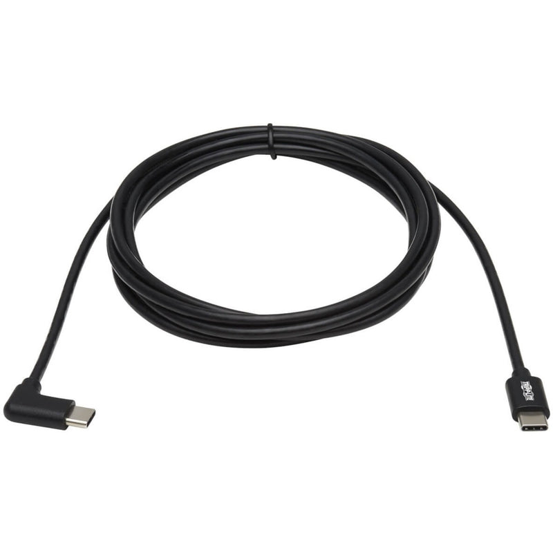 Full length view of Tripp Lite USB-C cable showing cable flexibility and both connectors