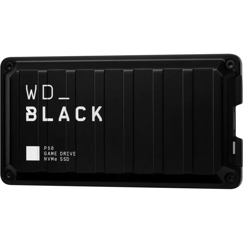 Detailed view of WD_BLACK P50 Game Drive's rugged exterior design