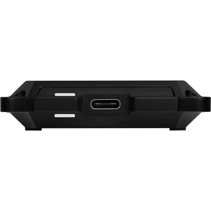 Close-up detail of WD_BLACK P50 Game Drive's USB-C port design