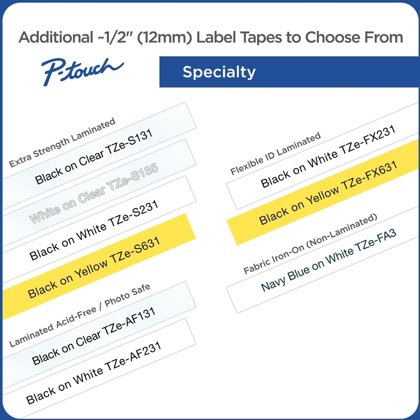 Brother TZE-431CS TZe-431CS, 0.47" x 26.2' Black on Red Laminated Label Tape, Easy Peel, Fade Resistant, Smudge Proof