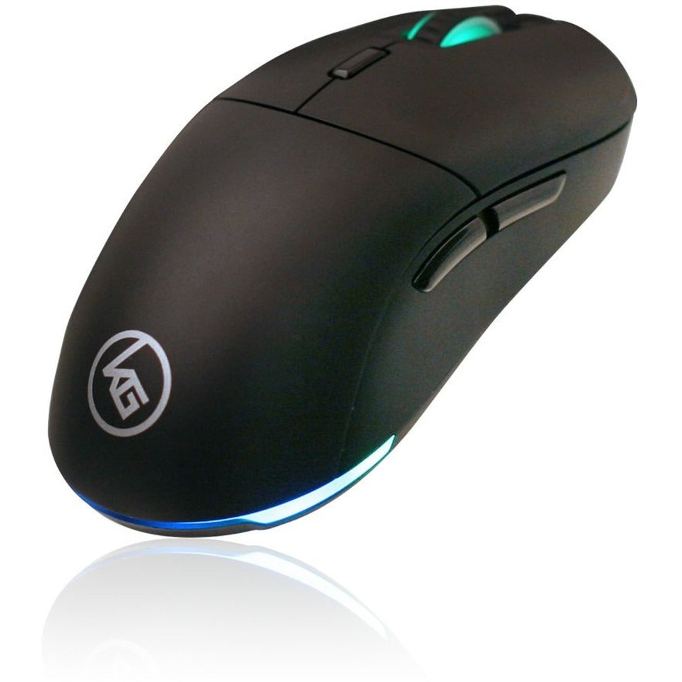 Angled view of SYMMETRE II Pro gaming mouse highlighting RGB lighting and sensor position-alternate-image4