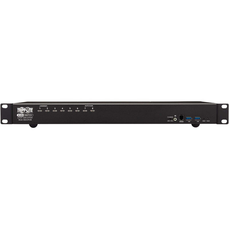 Horizontal view of Tripp Lite KVM switch showing slim profile design