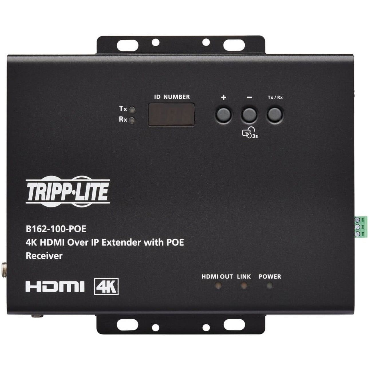 Top view of Tripp Lite B162-001-POE showing LED display, control buttons, and status indicators-alternate-image5